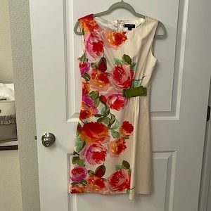 Tahari Floral Midi Dress
